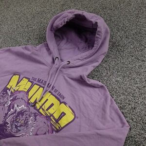 League Of Legends Mundo Hoodie Mens M Purple Riot Games Logo Pullover Sweatshirt